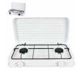 Brûle-tout à Gaz Double Avec Couvercle Blanc 4400 W 55 X 7 X 32 Cm