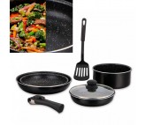 Batterie De Cuisine 7 Pièces Avec Revêtement en Marbre