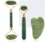 Ensemble De Rouleaux Visage Et Gua Sha en Jade